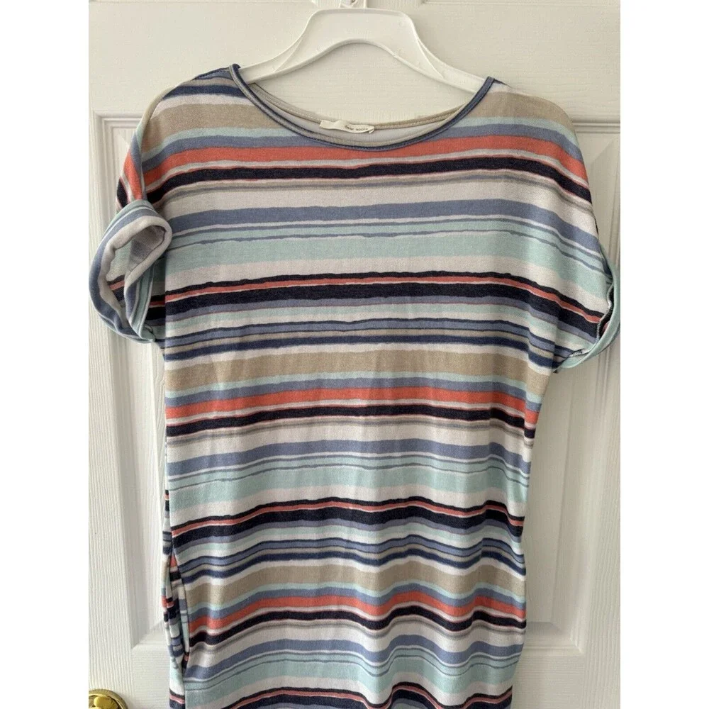 Dear apple dress multicolor ocean Striped T-shirt mini Dress casual lined size S
